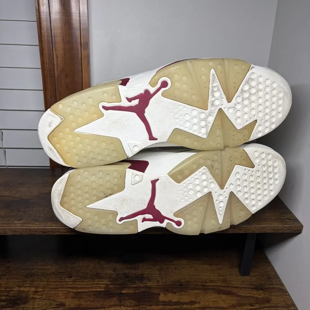 Size 11.5 - Nike Air Jordan 6 Retro Maroon 2015 Men's 384664-116 White OG